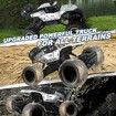 RC Trucks Cars Remote Control Car 1:12 Off-Road Monster Truck,Metal Shell 4WD Dual Motors LED Headlight Rock Crawler,2 Batteries