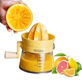 Manual Citrus Juicer with Rotating Crank,Large Capacity Hand Press for Lemon Orange,Ergonomic Handle for Effortless Squeezing