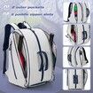 Pickleball Bag Fits 4 Paddles,Pickleball Backpack with Laptop Pocket,Shoe Compartment and Fence Hook(White)