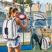 Pickleball Bag Fits 4 Paddles,Pickleball Backpack with Laptop Pocket,Shoe Compartment and Fence Hook(White)