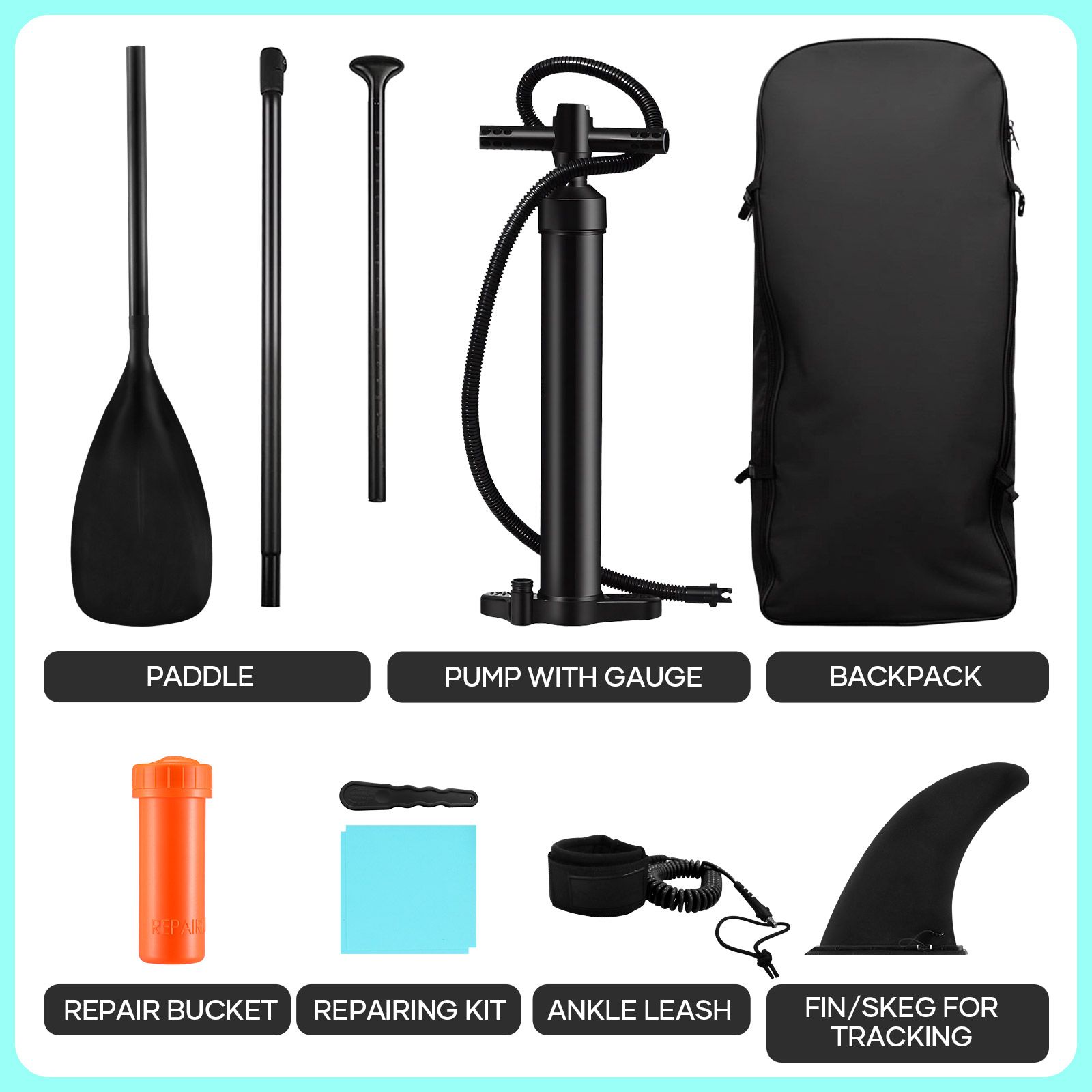 Stand Up Paddle Board Inflatable SUP Surfboard Paddleboarding Kayak Surfing Standing Adventure Accessories Pump 10.6ft 320cm