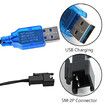 2Pcs 3.7V Lipo USB Battery Charger SM-2P Cable, RC Toy Remote Control Car Vehicle Rechargeable Li-ion Batteries Chargers for Stunt Truck Boat