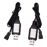 2Pcs 7.4V SM-3PIN USB RC Car Charger for Li-Ion Battery, Fast Charging and Overcharge Protection, Compatible with Remote Control Toys Battery