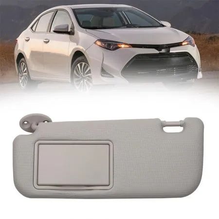 Passenger Side Sun Visor with Vanity Mirror Compatible with Toyota Corolla 2014 2015 2016 2017 2018 2019 Replaces 74320-02B50-B0, Grey, Left Side