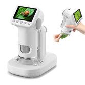 1600X Microscope for Kids, Detachable Handheld Mini Digital Microscope with Photo Video Function, Rechargeable Educational Toys Gift for Kids, Grey