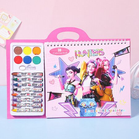 K-Pop Demon Drawing Book Rumi Mira Zoey DIY Copying Picture Coloring Book For Fan Gift Birthday Toys Christmas Gifts Color Pink
