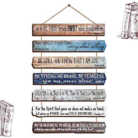 Christian Wall Art Office Religious Wall Decor for Prayer Room Inspirational Wooden Bible Verses Bathroom Scripture Art Hanging Wood Sign