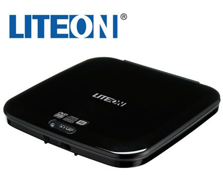 LiteOn Smart Slim eTAU108 External Portable USB Powered CD/DVD Drive - Black