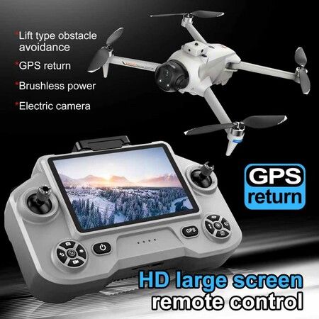 4K GPS Drone Dual Camera 5G WiFi FPV 360 Obstacle Avoidance Brushless RC Quadcopter Large Screen Color White