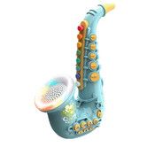 Kids Saxophone Toy with Light and Sound,Multifunctional Early Educational Toys Musical Instrument Toy,Music Simulation Mini Saxophone for Beginners(Green)