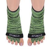 Toe Separator Socks for Men Women Comfy Foot Alignment Sock Massage Cotton Bunion Socks Yoga Sports GYM, Green