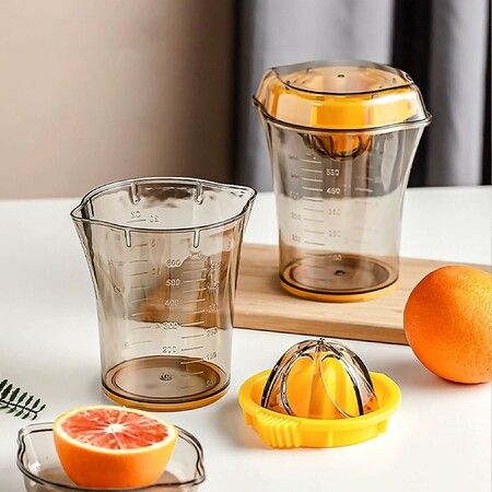Citrus Lemon Orange Juicer Squeezer, Manual Hand Juicer for Orange Lime Squeezer, Lemon Juicer Orange Juicer Squeezer with Built-in Measuring Cup