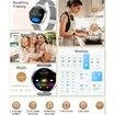 Women's Smart Watch Fitness Tracker 1.27 HD Call Smartwatch IP68 Waterproof Heart Rate Monitor 120 Sports Modes Silver