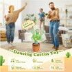 Rechargeable Dancing Talking Cactus Toy, Interactive Singing Mimicking Cactus Toy for Kids Age 3 to 12