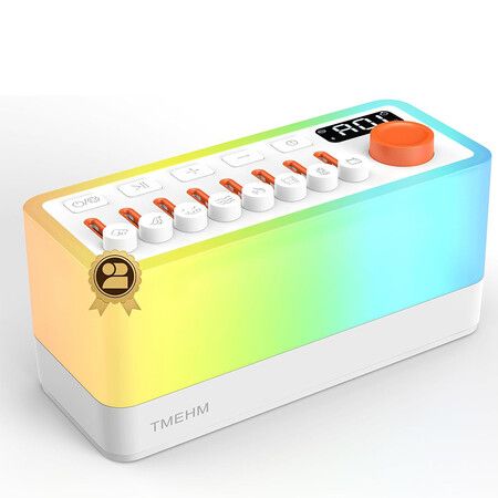 3 in 1 Sleep Sound Machine with 8 Mixable Nature Sounds, Portable Bluetooth Speaker and 12 Color Night Light for Kids, and Men Women