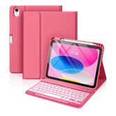 Keyboard Case for iPad A16 11th Generation 2025/10th Generation 2022(11/10.9 inch),7 Colors Backlit Detachable Folio Keyboard Cover with Pencil Holder,Red