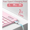 Keyboard Case for iPad A16 11th Generation 2025/10th Generation 2022(11/10.9 inch),7 Colors Backlit Detachable Folio Keyboard Cover with Pencil Holder,Pink