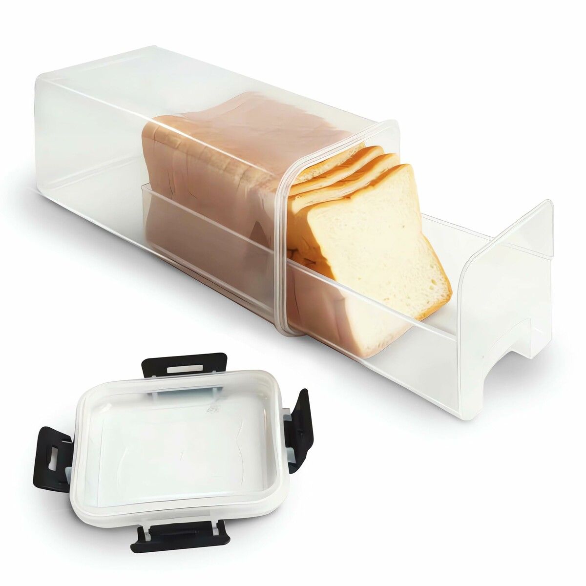 Cornbread Container Bread Storage Container With Drawer Tray,Plastic Bread Box With ...