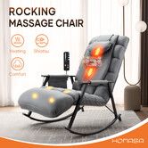Massage Chair Rocking Sofa Recliner Armchair Full Body Massaging Seat Shiatsu Heated Relax Back Neck Shoulder Leg Massager Kneading Vibration Glider