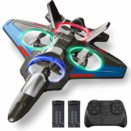 RC Planes for Kids,Foam Remote Control Airplane Jet Helicopter Drone Toys,Remote Control Plane Airplane Toys with Led Lights,Age3+