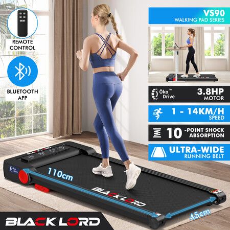 BLACK LORD Treadmill Electric Walking Pad Under Desk Home Gym Fitness 450mm Belt