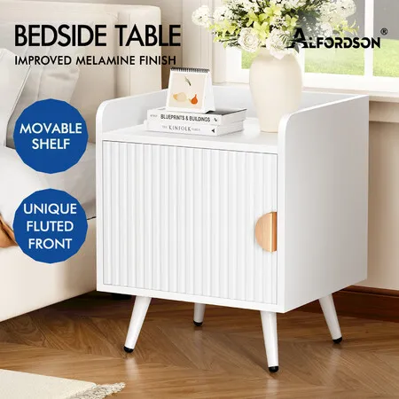 ALFORDSON Bedside Table Cabinet Nightstand Side Storage White