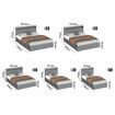 ALFORDSON Bed Frame King Size RGB LED Gas Lift Storage Base Fabric Grey LUCHINO