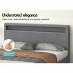 ALFORDSON Bed Frame King Size RGB LED Gas Lift Storage Base Fabric Grey LUCHINO