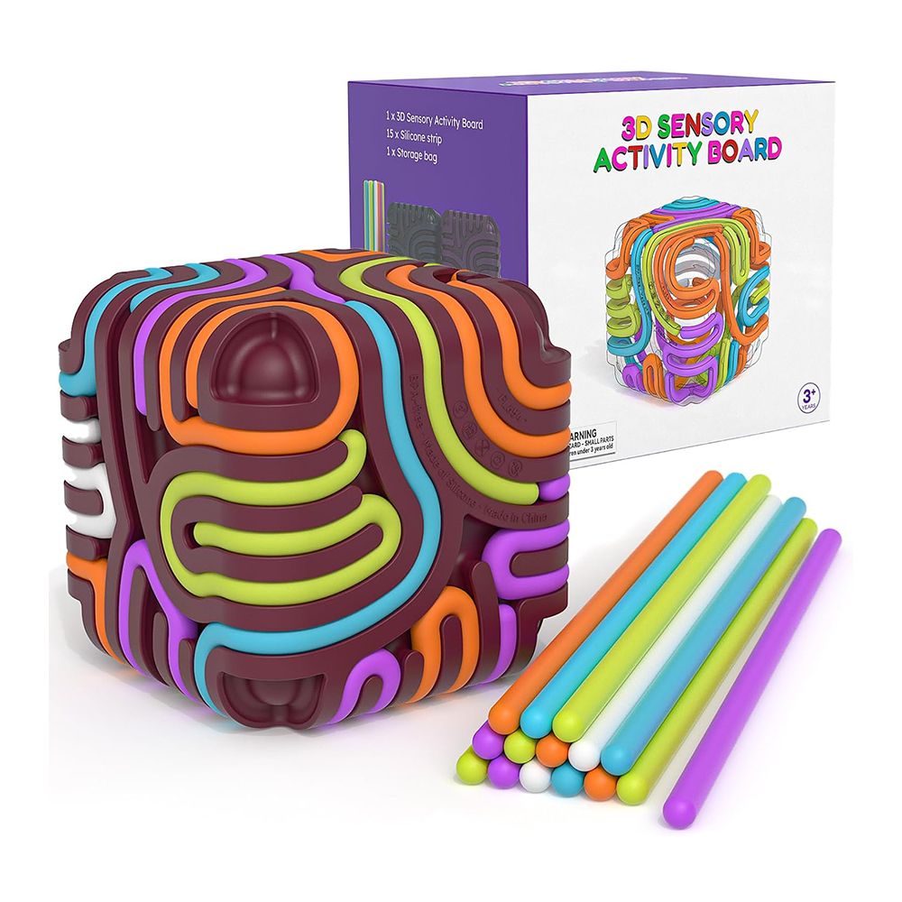 3D Sensory Activity Board, Silicone Fidget Cube Toy for Stress Relief ...