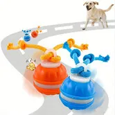 2Pcs Interactive Dog Toys Balls, Electric Automatic Moving and Rolling Dog Toy with Rope for Dogs, Fun Smart Puppy Toy for Boredom & Training