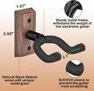 4 Pack Black Walnut Wood Guitar Bass Ukulele Hooks Suitable For Any Regular And Non-symmetrical Headstocks