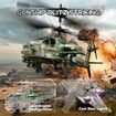 Apache RC Helicopter Toy,2.4GHz Remote Control Helicopter Drone with 2 Batteries,LED Lights,One Key Take Off/Landing,Altitude Hold,Age3+
