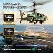 Apache RC Helicopter Toy,2.4GHz Remote Control Helicopter Drone with 2 Batteries,LED Lights,One Key Take Off/Landing,Altitude Hold,Age3+