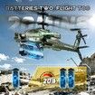 Apache RC Helicopter Toy,2.4GHz Remote Control Helicopter Drone with 2 Batteries,LED Lights,One Key Take Off/Landing,Altitude Hold,Age3+