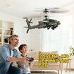 Apache RC Helicopter Toy,2.4GHz Remote Control Helicopter Drone with 2 Batteries,LED Lights,One Key Take Off/Landing,Altitude Hold,Age3+