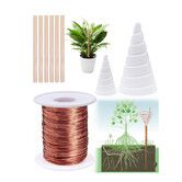 Electroculture Gardening Copper Kit with 99.9% Pure Copper Wire 2.5 Meters, 2 PCS Fibonacci Coil Winding Jigs for Garden Plants Vegetables Growing