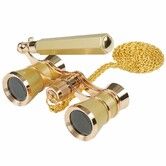 3X25 Opera Glasses Theater Binoculars Compact with Adjustable Handle & Chain,Portable Vintage Theater Glasses Mini Binoculars (Gold)