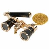 3X25 Opera Glasses Theater Binoculars Compact with Adjustable Handle & Chain,Portable Vintage Theater Glasses Mini Binoculars (Black)