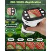 1000X Handheld Microscope for Kids,2.0In Screen Pocket Microscope,Adjustable LED Screen Rechargeable,Toys for Christmas Birthday Gifts Age3+