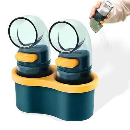 Press to Dispense Salt Containers with Base, 10ml Precision Seasoning Jars for Kitchen, Spice Containers with One Hand Push Control