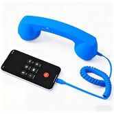 2026 New Retro Phone Handset,Vintage Retro Telephone Wired Handsets Style Landline Handle Receiver for Cell Mobile Video Conferences,Calls,Meetings (Blue)