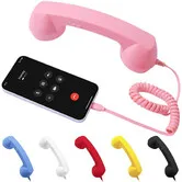 2026 New Retro Phone Handset,Vintage Retro Telephone Wired Handsets Style Landline Handle Receiver for Cell Mobile Video Conferences,Calls,Meetings (Pink)