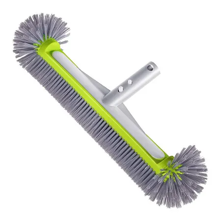 Swimming Pool Brush Head with Round Ends,17.5 inch Heavy Duty Aluminum Back Head for Cleans Walls, Tiles and Floors, Green