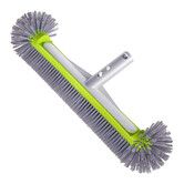 Swimming Pool Brush Head with Round Ends,17.5 inch Heavy Duty Aluminum Back Head for Cleans Walls, Tiles and Floors, Green