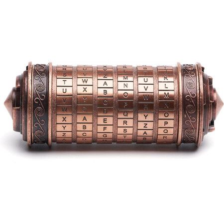 Da Vinci Code Mini Cryptex Lock Puzzle Boxes with Hidden Compartments Anniversary Valentine's Day Romantic Birthday Gifts,Copper