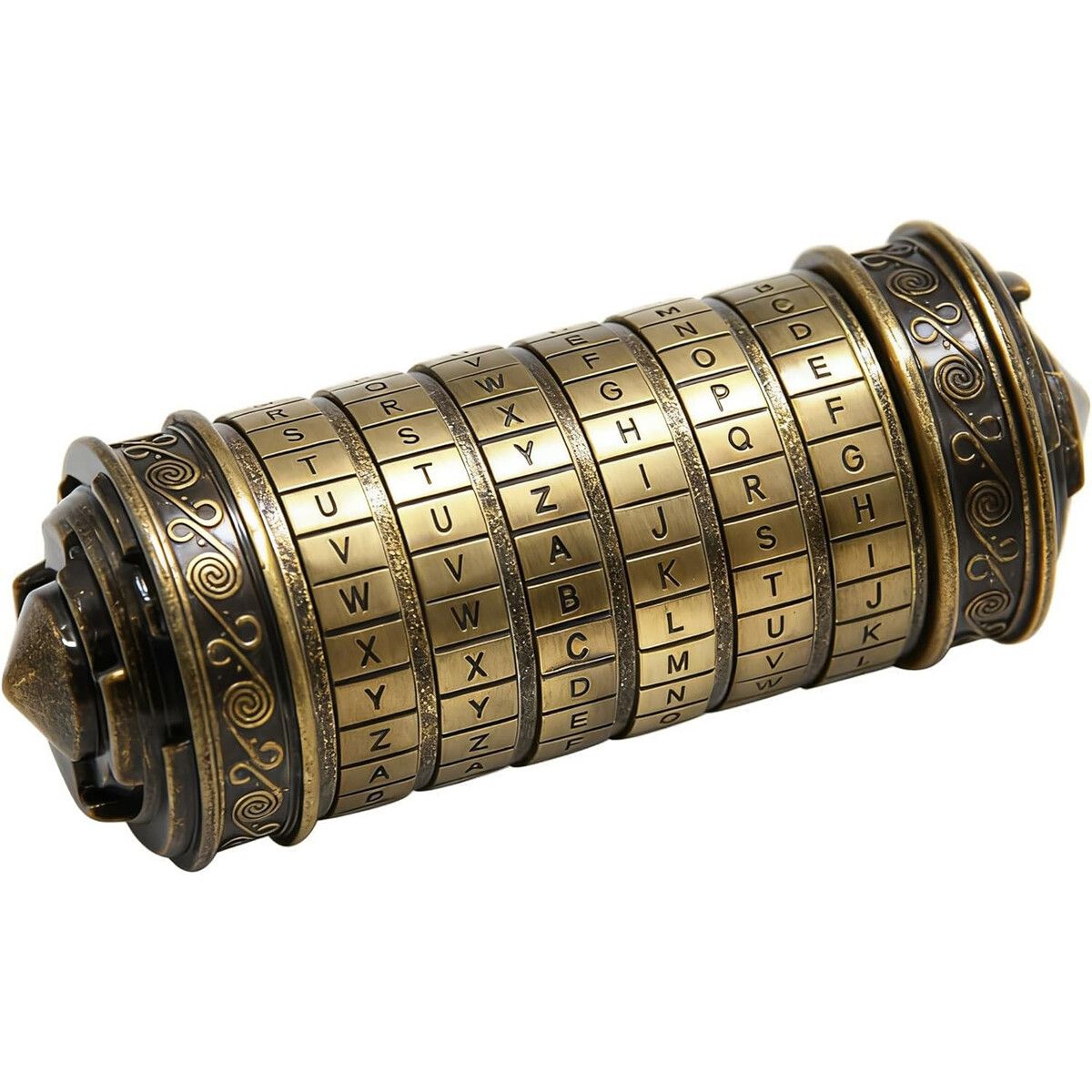 Da Vinci Code Mini Cryptex Lock Puzzle Boxes with Hidden Compartments Anniversary Valentine's Day Romantic Birthday Gifts,Brass