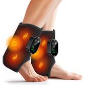 2Pcs Foot and Ankle Massager for Pressure Relief,Ankle Heating Pad Foot Massager Rechargeable Cordless Design with 6 Heating 3 Massage Modes (Black)