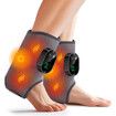 2Pcs Foot and Ankle Massager for Pressure Relief,Ankle Heating Pad Foot Massager Rechargeable Cordless Design with 6 Heating 3 Massage Modes (Grey)