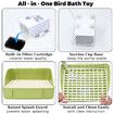 Automatic Parakeet Bird Bath with Pump, Large Bird Shower Fountain Indoor Bathtub with Running Water, Parrot Bath Tub Faucet for Pet Birds, Green