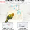 Automatic Parakeet Bird Bath with Pump, Large Bird Shower Fountain Indoor Bathtub with Running Water, Parrot Bath Tub Faucet for Pet Birds, White
